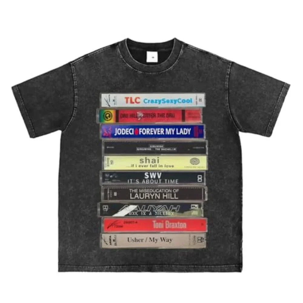 Vintage 90s R&B Cassette Tape Graphic Unisex T-Shirt Retro Y2K